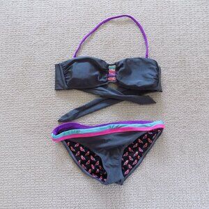 RAISINS JUNIORS MEDIUM BIKINI BANDEAU TOP SWIM SUIT SET